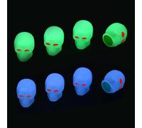 8Pcs Useful Car Glow Tire Air Caps Leakproof Seal Luminous Car Tire Valve Caps Lightweight Skull Dust Caps Unqiue Fluorescent for Tyre Valve Caps