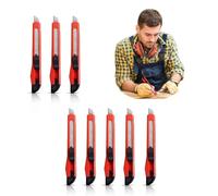 8Pcs Utility Knife Set - Snap-Off Retractable Box Cutter with Sharp Blades, Lightweight & Durable for Home, Office, Warehouse, Crafting, and Carpet Cutting - Safety Lock & Ergonomic Grip