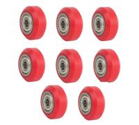8pcs V Solid POM Wheels OD 24mm Rollers Gantry Pulley Double Bearings for Ender 3 V2 Neo,Ender 3 S1 / Pro, Ender 5 3D Printer, CNC Machine, 2020 2040 C Beam V Slot Profiles Linear Rail (Red)