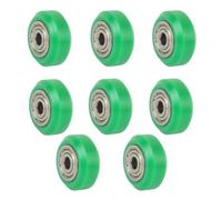 8pcs V Solid POM Wheels OD 24mm Rollers Gantry Pulley Double Bearings for Ender 3 V2 Neo,Ender 3 S1 / Pro, Ender 5 3D Printer, CNC machine, 2020 2040 C beam V slot Profiles Linear Rail (Green)