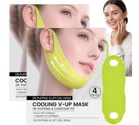8pcs V-Up Cooling Chin Mask,V Line Lifting Hydrogel Collagen Mask for Firm