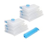8Pcs Vacuum Compression Bag Pump Kit, Soft and Elastic, High Pressure Sealing, Compression Bags for Quilts, Clothes, and Toys