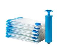 8pcs Vacuum Sealer Bags with with Hand Pump Tool, Sturdy PE PET Material Vacuum Compression Storage Bags for Home Travel Clothing Organizing, 35x50cm