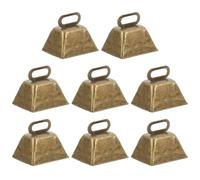 8pcs Vintage Cow Bell Christmas Craft Bells for DIY Tree Decorations | Iron Rustic Finish, Pleasant Ringing Sound, Multipurpose Use for PET Collar, Indoor Decorations and Wreaths