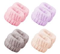 8Pcs Washband-Face Washing Wristband Spa Wrist Towel Washband, Fluffy and Elastic Absorbent Washband for Women Washing Faces Prevent Liquid from Spilling Down Your Arms