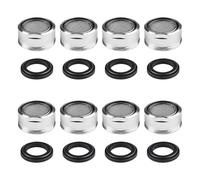 8Pcs Water Saver Spout Filter, 24mm Tap Aerator Mesh with Gasket, M24 Silver Tap Filter Nozzle Faucet Adapter Insert Kitchen Bathroom Shower Sink