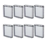 8pcs Waterproof Socket Cover, Ultra Thin Adhesive Protector | Plastic, Dustproof Modular Use, Black Finish for Balcony Kitchen and Building Intercoms