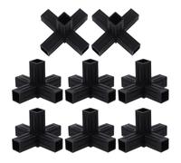 8pcs Way Square Tube Connector 20mm Plastic Fitting for Wire Shelves | Smooth Inner Groove, Effortless Installation, Rust-resistant Stable Support for Home DIY Projects and Fence Tubes