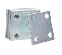 8pcs Weldable Steel Baseplate Heavy Duty Support for Concrete Slab | Silver Steel, Multiple Holes and Welded Fasteners, Four Corner Openings, Outdoor Construction Projects
