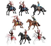 8pcs Western Cow Horse and Indian Model Farm Animal Toys for Party Decoration and Collectors