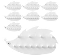8pcs White Hedgehog Wall-mount Jewelry Organizer Hooks for Lightweight Plastic Rings and Necklaces, Elegant and Chic Hanging Display Rack for Home Or Closet Storage