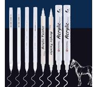 8PCS White Paint Pen, White Gel Pen, WhiteMarkerPen, WhitePermanent MarkerPen, WhiteMarkerPen Permanent Waterproof, Paint Marker Pens, Multiple Tip Sizes 0.6-2mm, Art Supplies, Smooth Writing