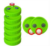 8Pcs Wide Mouth Liquid Culture Lids,Plastic Jar Lid with 0.22um PTFE Syringe Filter & 20mm Injection Ports