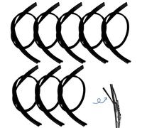 8Pcs Windscreen Wiper Blade Refills, 80cm Frameless Windshield Rubber Blades, Silicone Rear Wiper Blade Replacement Strip Parts, Silver-Black Front Rear Rubber Wiper Strip for Auto Vehicle Vans Trucks