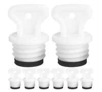 8pcs Winter 21mm Rubber Hot Water Bottle Stopper, Leakproof Screw Cap | White 3.5x2.5x2.5cm Size, Comfortable to Hold Handle, for Water Sack and Rubber Bottle Use