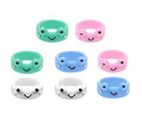 8pcs Women Finger Rings Little Finger Four Piece Frog Pattern Plastic | Decorative Effect, Smooth Surface, Wear Alone or Stack with Collections, Charming Style for Women