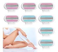 8Pcs Women's Razor Blades Refills Replacement Razor Blades for Gillette Venus Extra Smooth Women's Razor, 3 Layer Blade for Smooth Shaving, Comfort Edge Washable Effortless Glide for Women Shaving