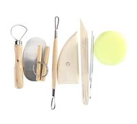 8Pcs Wood and Metal Pottery Clay Modeling Tool Set--Good Pottery Clay Design Flexibility Enhancer