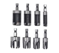 8PCS Wood Plug Cutter Drill Bit Set, Hex Shank Cork Drill Bit, 4PCS Tapered and 4PCS Claw Style for Woodworking, Carbon Steel Cutting Tool with Multiple Sizes for Home Decoration a