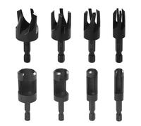 8PCS Wood Plug Tenon Drill Bit Cutter Claw & Tapered Cork Drill Hole Saw Tool Carbon Steel Hex Shank Cork Drill Set Plug Cutters for Woodworking 1/4", 5/8", 3/8", 1/2", 1/4 Inch Hex Shank