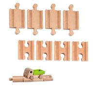 8Pcs Wood Train Track Connectors - Essential Rail Connection Accessories for Thomas, Brio & Other Major Wooden Railway Brands - Easy Assembly