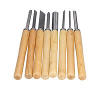 8Pcs Wood Turning Chisels Set, HHS Groove Parting Tools, Woodworking Carving Gouge Accessories with Hardwood Handle, High Speed Steel Chisel for Sculpture Craft and Wood Tool