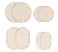 8pcs Wooden Crochet Basket Base, Oval Shape Blank Crochet Knitting Basket Wood Base Shaper, Circle Basket Bottom for Crochet, Wood Base for DIY Basket Weaving Supplies Craft Making Home Decor