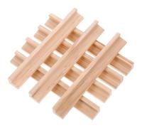 8Pcs Wooden Domino Trays 7.47 Inch Domino Racks for Mexican Train and Rummy Games, Diy Wood Holders with Slanted Slots, Family Game Accessory