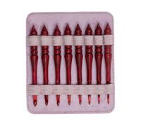 8Pcs Wooden Handle Crochet Hook Set Ergonomic Grip Aluminium Crochet Hook Yarn Craft Tool for Weaving Sweater Scarf Bag Professional Probes