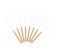 8pcs Wooden Handle Wig Crochet Hook Threading Tool for Hair Extensions
