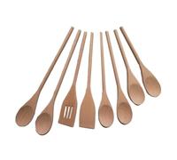8Pcs Wooden Kitchen Utensils Set, Cooking Spoons and Spatulas, Durable Kitchen Tools for Nonstick Pan and Cookware Everyday Use