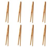 8Pcs Wooden Tongs, 18cm/7" Toast Tongs, Non-Slip Design, Non-Scalding Toaster Tong Wooden, Suitable for Home or Restaurant Use for Tea, Barbecue, Fried Food and Bread, Etc. Kitchen Utensils