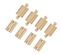 8PCS Wooden Train Track Set - 4 Convexs & 4 Concaves Track Connectors, Wooden Rail Connection Essential Accessories, Train Track Expansion Packs for 1 2 3 4 5 Years Old Kids