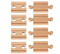 8PCS Wooden Train Track Set, Train Railway Connectors Adapters Sets, Wood Educational Toy Trains Track Male-Male Female-Female Expansion Packs Accessories for Children's Kids Make Woods Railway
