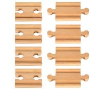 8pcs Wooden Train Track, Wooden Train Track Accessories, Train Railway Connectors Adapters Sets Wooden Toys for Boys Girls