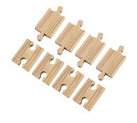 8Pcs Wooden Train Tracks Set - 4 Concaves & 4 Convexs Track Connectors, Wooden Rail Connection Essential Accessories, Train Track Expansion Packs for 18 Months + Kids Boys