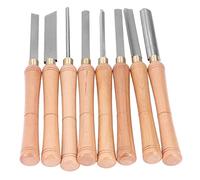 8pcs Woodturning Gouge Set High Speed Steel Beech Spindle Gouge Kit Wood Lathe Turning Tool for Woodworking Turning Tools or Carving