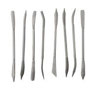 8pcs Woodworking Rasp Riffler File Set, Double Ended Coarse Files for Wood Carving, Curved Head Carbon Steel Hand Tool, 190mm with Ergonomic Handle