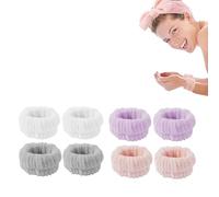 8PCS Wrist Washband, Microfiber Wrist Face Wash Spa Bands Wristbands Set,Keep Liquids Away from Spilling Down Arms for Women Girls