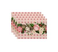 8PCS Xmas Trees Snow Christmas Placemats Winter Table Mats for Kitchen Dining Decoration J