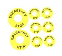8pcs Yellow 22mm Pvc Emergency Stop Button Warning Ring Sign