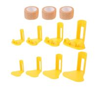 8Pcs Yellow PETG Chicken Leg Brace Set for Hens and Chicks | Adjustable leg with bandages, supports natural movement and alignment, helps stabilise injured feet, realigns curled toes