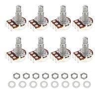 8Pcs Yootones A500K Guitar Pots Split Shaft Long Audio Taper Guitar Potentiometers Compatible with Fender Stratocaster Telecaster Guitar Bass Replacement (Mini A500K)