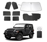 8PCS YYCKE Window Shades for Wrangler JL 2018-2025 for Jeep Accessories Car Side Full Windows Rear Triangular Windshield Sun Shade Sun UV Rays & Privacy Protection for Camping,Napping,and Relaxing