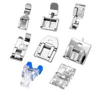 8PCS Zipper Foot for Sewing Machine, Sewing Machine Feet Set Includes Walking Foot and Invisible Zipper Foot, Sewing Machine Spare Parts Compatible with Brother, Singer, Janome and Other Low Shank Mac