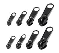8Pcs Zipper Pull Replacement,Zinc Alloy Zips for Sewing Assorted Sizes UK Zip Puller,Detachable Zip Repair Kit,Extension & Fixing Pulls Rescue for Repair Clothes Jeans Coats Jacket Backpack Luggage