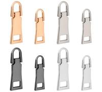 8PCS Zipper Pull Replacement, Zip Repair Kit Metal Zipper Handle Mend Fixer Fixer Zippers Tab Repair Universal Replacement for Backpacks, Jackets, Purses, Handbags (4 Colors)