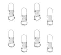 8pcs Zipper Pull Replacement, Zipper Pullers Detachable Zipper Tab Repair Handle Mend Fixer Zipper Head Metal Pull Cord Extender for Clothing Backpack Jackets Pants Shoes Luggage (Silver)