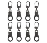 8pcs Zipper Pull Replacements, Zinc Alloy Detachable Replacement Zipper Pull Tabs Suitable for Jackets Jeans Backpack Coat Boots Luggage Purse (Dark Gray)