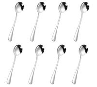 8PcsTea Spoons,Coffee Scoop, 9cm Stainless Steel Mini Spoon, Salt Spoon, Sturdy Small Spoons for Spices Jars, Condiments, Fruits, Desserts, Soups, Nutrition and Honey Kitchen Utensils (Silver)